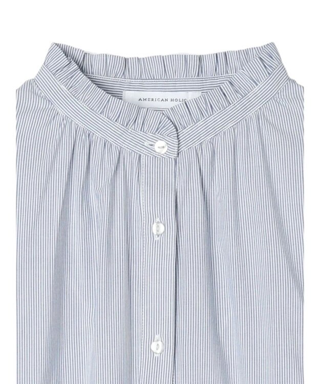 AMERICAN HOLIC サラックール／ＵＶカットフリルシャツチュニック Stripe