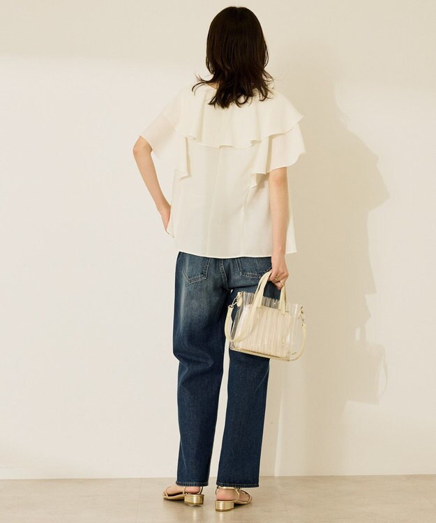 AMERICAN HOLIC イージーケアフリルシャツ Off White