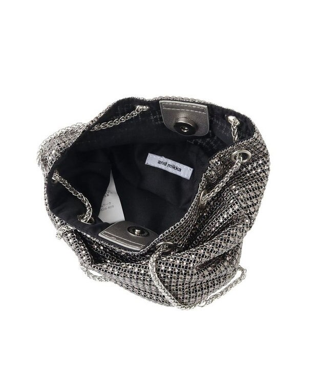 Green Parks ａｎｄｍｉｋｋａ　２ＷＡＹキラキラ巾着バッグ Gray