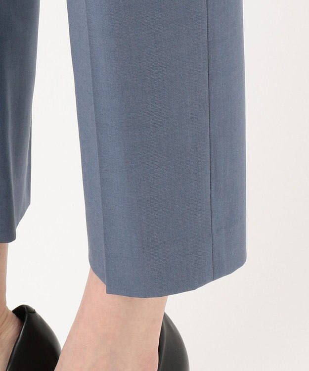 J.PRESS LADIES S 【シワになりにくい】コットンフィッティーシャーク テーパードパンツ ダルブルー系