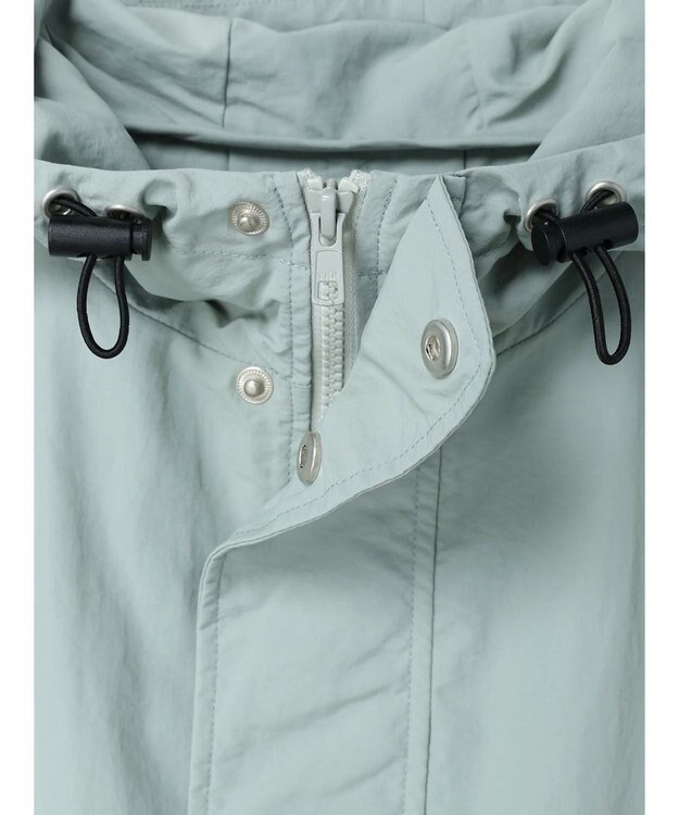 Green Parks フーデットロングコート Blue Green