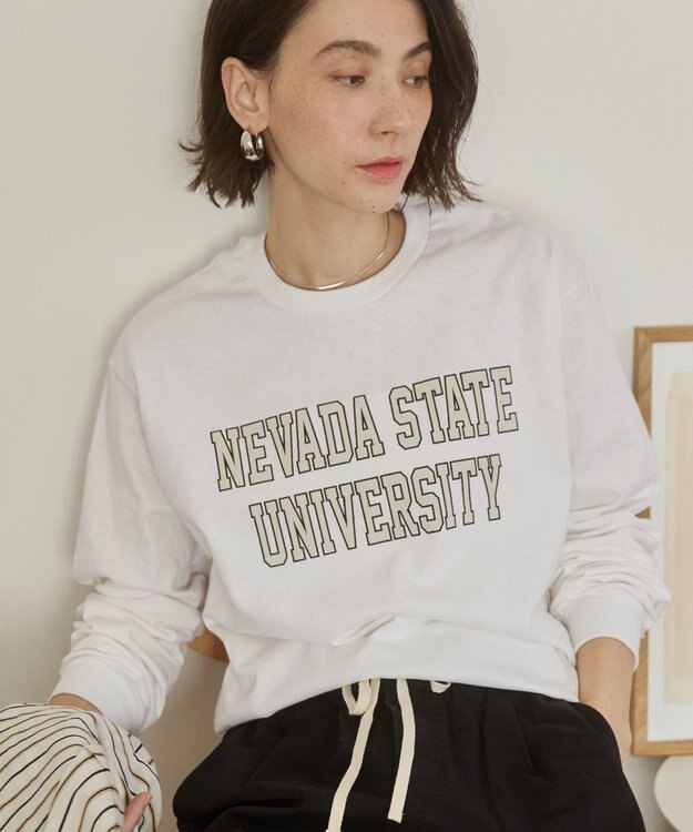 WEGO 【ANGIE VINTAGE】GILDAN カレッジロゴ オーバーサイズ プリント ロンT 柄28