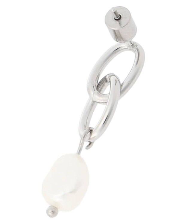 Green Parks ・ＨＡＬＦ　ＴＩＭＥ　サージカルパールチェーンピアス Silver