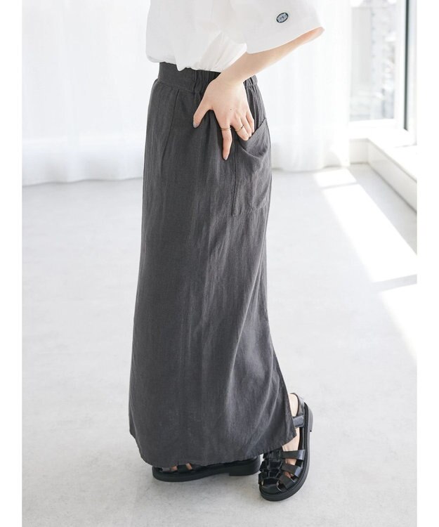 CRAFT STANDARD BOUTIQUE 【キナリノ別注】リネンレーヨンスカート Charcoal Gray