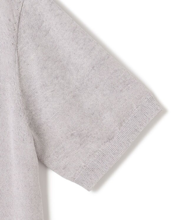 JOSEPH HOMME リネンナイロンプレーン　半袖ヘンリーネックニット ライトグレー系