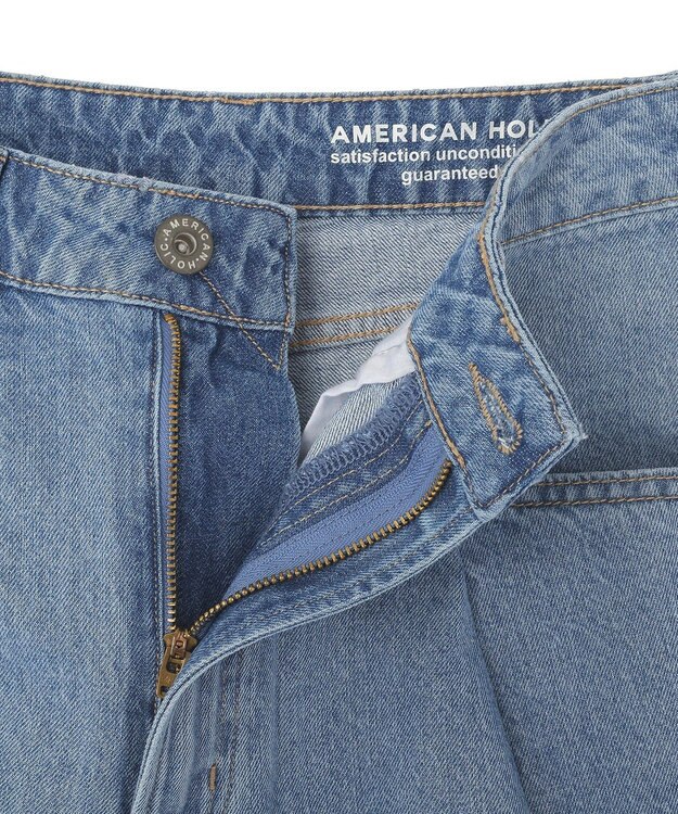 AMERICAN HOLIC ミドルオンスロールアップデニムパンツ Light Indigo