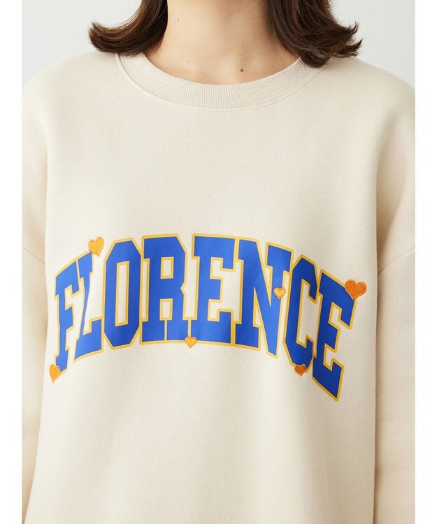 Green Parks ・Ｄｏｕｂｌｅ　Ｆｌａｇｓ　ロゴｐｔ＆刺繍スウェット Ivory