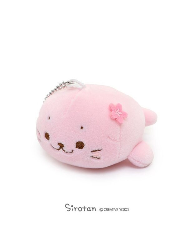 Mother garden しろたん 桜色 ふわもち ぬいぐるみキーホルダー ピンク（淡）
