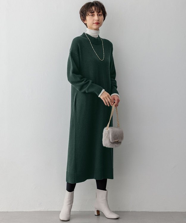 23区 【Oggi1月号/CLASSY.11月号掲載】スムージーコットン タートルネック ニット ホワイト系