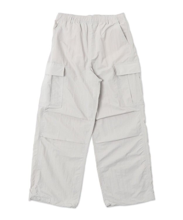 WEGO 【ウエストゴム/MLサイズ展開】ナイロンイージーカーゴパンツ ライトグレー