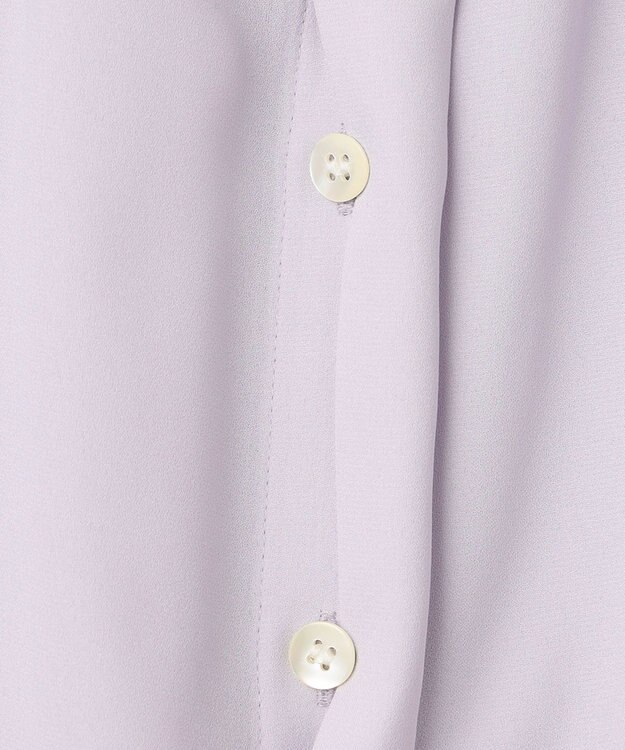 23区 S 【洗える】バックサテンアムンゼン パール釦 ブラウス ライラック系