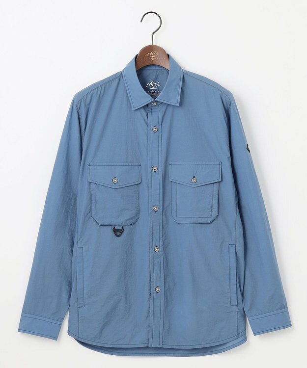 JOSEPH ABBOUD MOUNTAIN 【軽量/ECO撥水/ストレッチ/男女兼用】ライトワッシャー アウトドアシャツ サックスブルー系