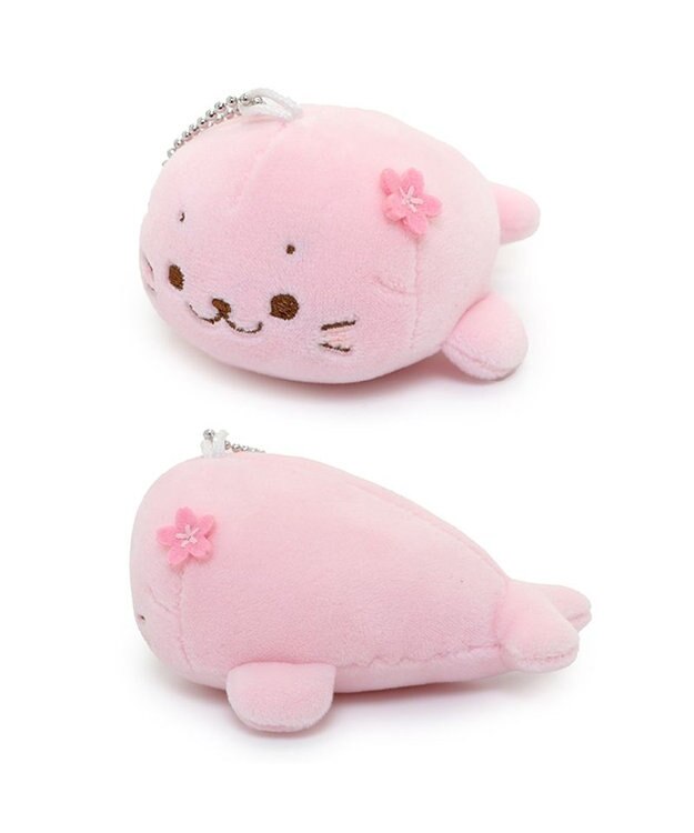 Mother garden しろたん 桜色 ふわもち ぬいぐるみキーホルダー ピンク（淡）