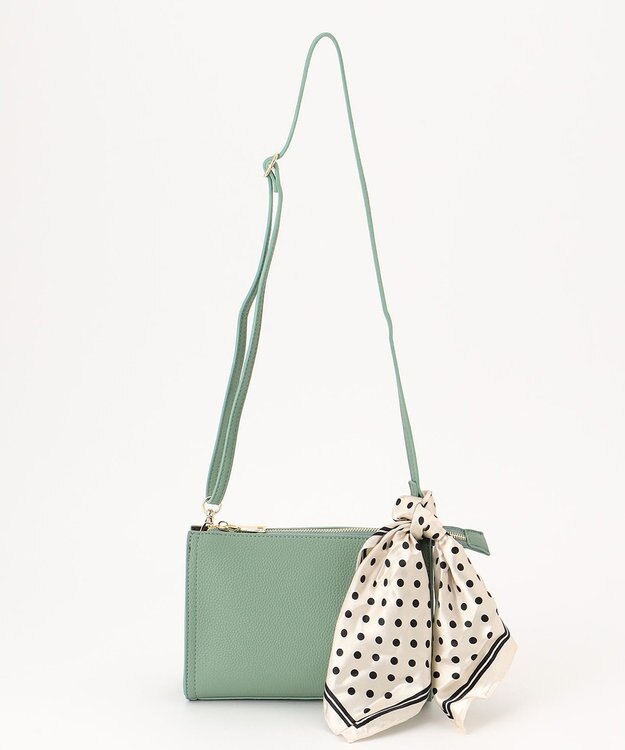 UNBILLION 【テレビ ドラマ着用アイテム】cachecache WEB限定スカーフ付ボックスショルダー グリーン