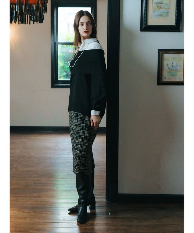 YECCA VECCA オフショルニット Black