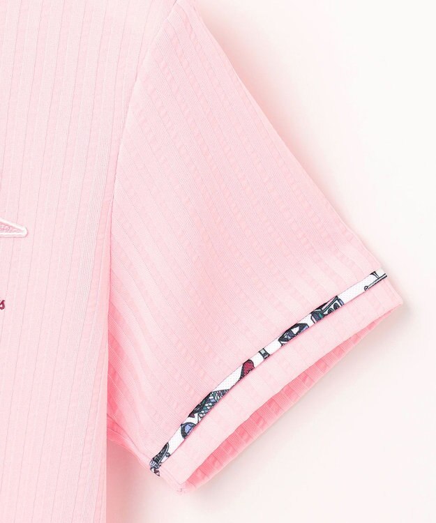 23区GOLF 【WOMEN】【吸水速乾/UVカット】サッカーポロシャツ ピンク系