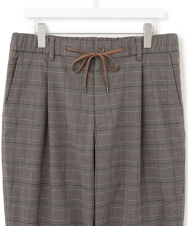 J.PRESS YORK STREET 【UNISEX】チェックストレッチイージーパンツ ブラウン系3