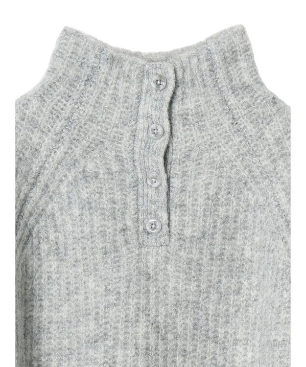 earth music&ecology フワフワＭＩＸハイネックショートニット Light Gray
