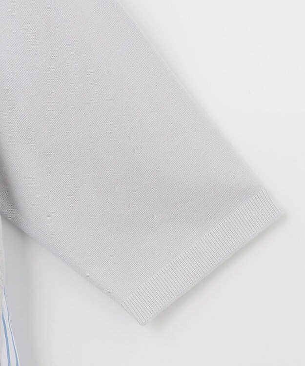 自由区 【洗える】ハイツイストコットンアセテート バックデザイン プルオーバーニット ライトグレー系1