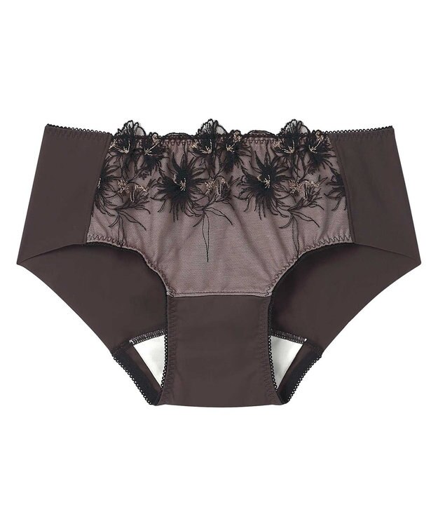 AMPHI サニタリーショーツ 【BRAGENIC ブラジェニック 脇高細見えタイプ】羽付きナプキン対応  BMI353とペア 吸汗速乾(後ろ身頃) 生理用ショーツ PMI053 アンフィ／ワコール ブラウン