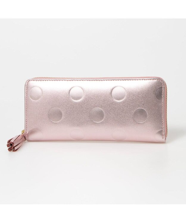 UNBILLION ペルケ perche / ドット型押し・ジャバラカード長財布 ピンク