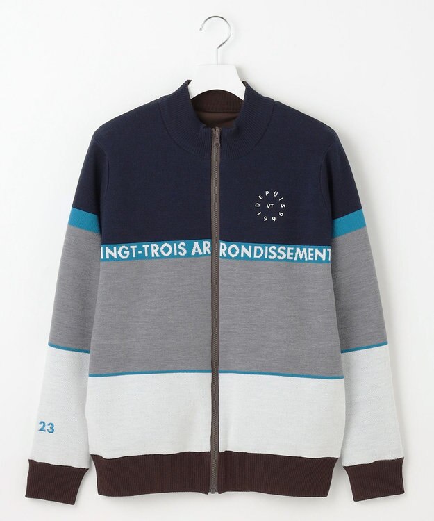 23区GOLF 【MEN】リバーシブルニットブルゾン ターコイズブルー系2