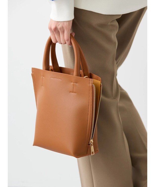 AMERICAN HOLIC サイドＺＩＰ２ＷＡＹ合皮ミニＢＡＧ Camel