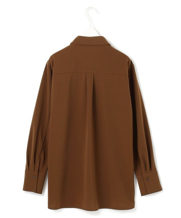 ICB 【洗える】マラボーテジョーゼット ボウタイデザインカットソー コーヒー系