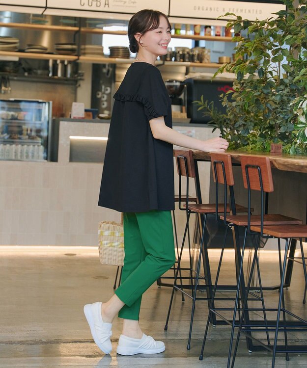 Tiaclasse L 日本製サーラドライ・テーパードパンツ グリーン