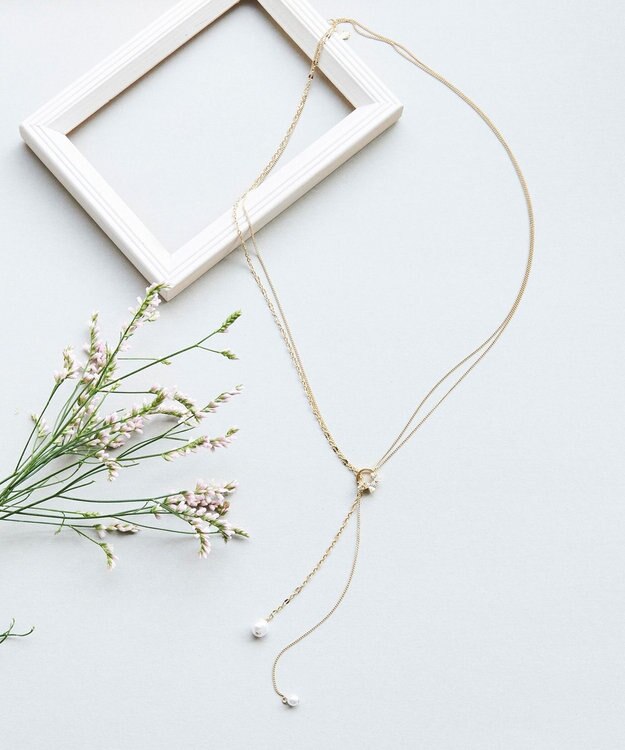 Phoebe 【長さ調整可能】Y字ネックレス/2wayアレンジパールラリエットネックレス ゴールド ゴールド