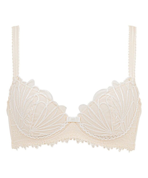 BRADELIS New York 【BRADELIS New York / 育乳補整ブラ・STEP2 寄せる】ローズステップ2ブラ24S1 脇高設計でスッキリ補正 アイボリー