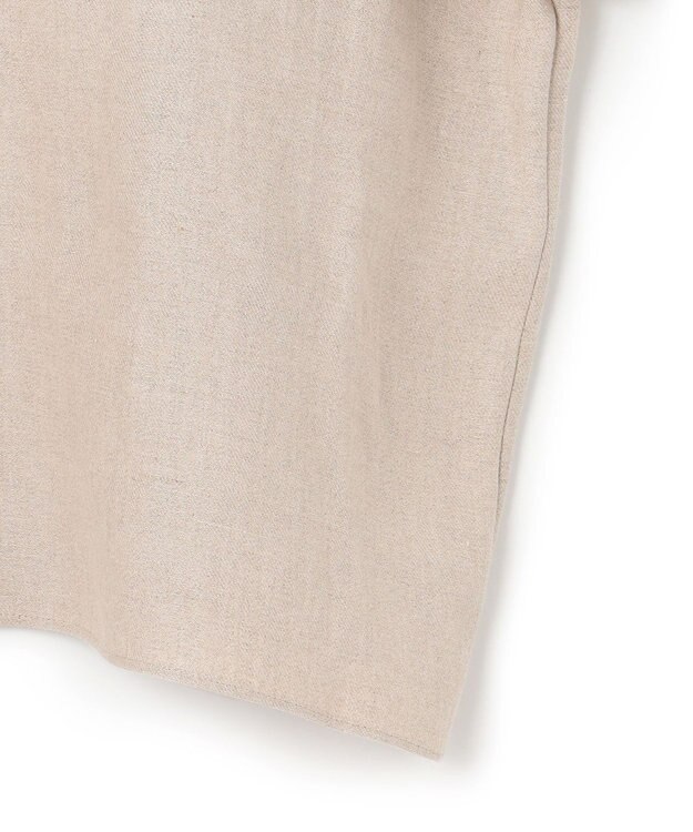 BEIGE， CHESTNUT / ノーカラーブラウス Flax