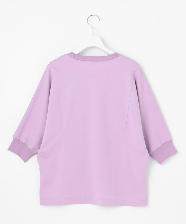 J.PRESS LADIES L TCポンチ ニットコンビ ドルマン カットソー ラベンダー系