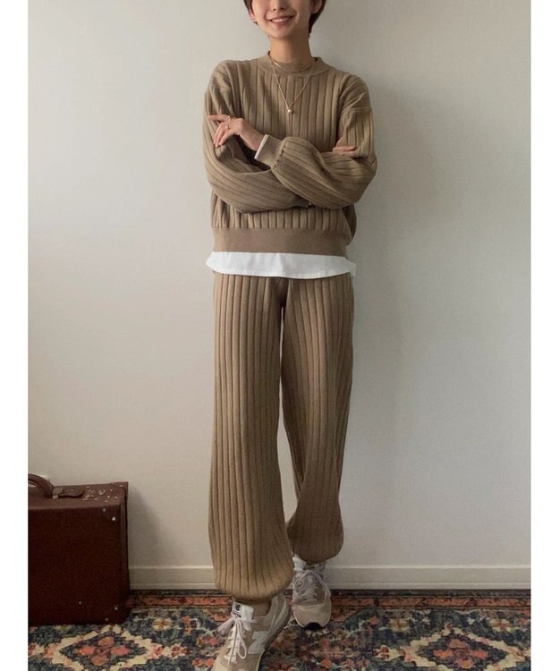 Green Parks リブニットパンツ Beige