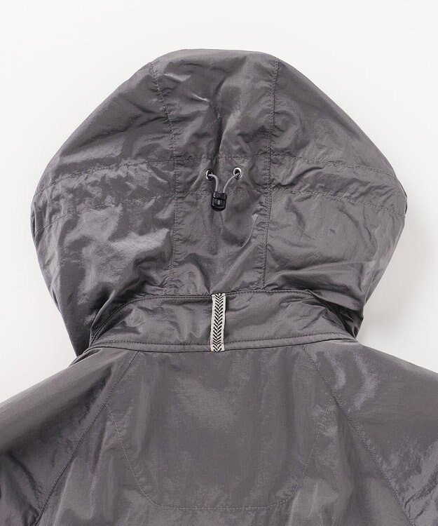 JOSEPH ABBOUD MOUNTAIN 【軽量/ECO撥水/ポケッタブル】ヴィンテージナイロンシャンブレーパーカー ライトグレー系