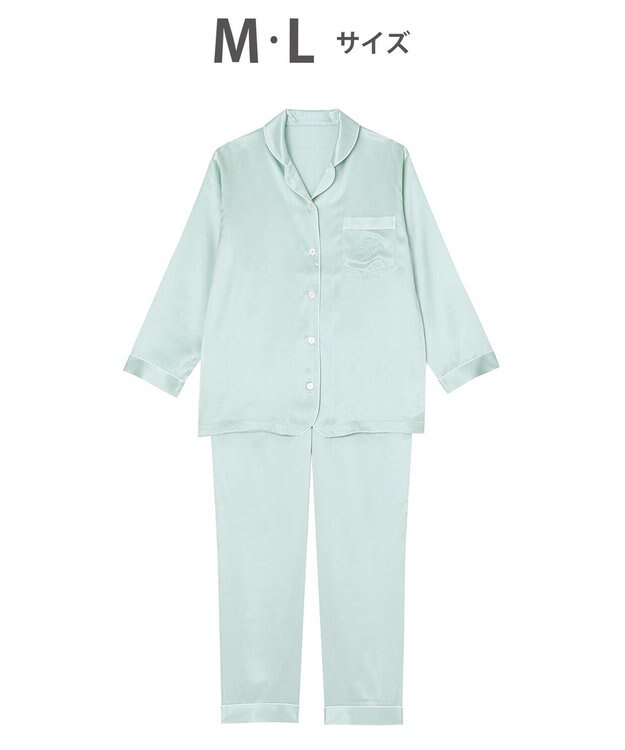 ワコール／睡眠科学 パジャマ シルク100% 長袖 長ズボン ここちよく眠れる 吸放湿性 レディース YDX542 睡眠科学／ワコール グリーン
