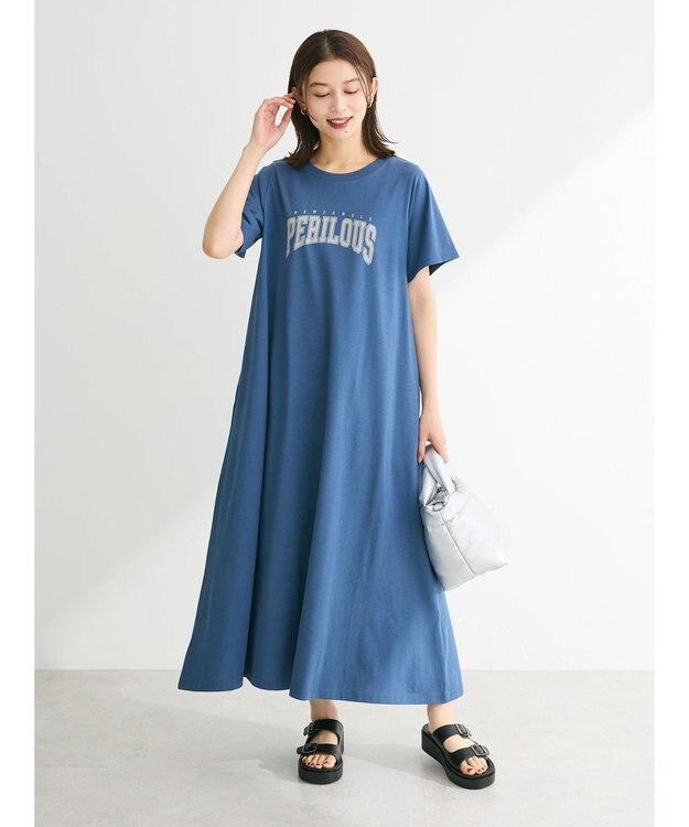 Green Parks ・ＳＵＧＡＲ　ＳＰＯＯＮ【ＣＯＯＬ】ロゴｐｔＴＥＥワンピ Blue