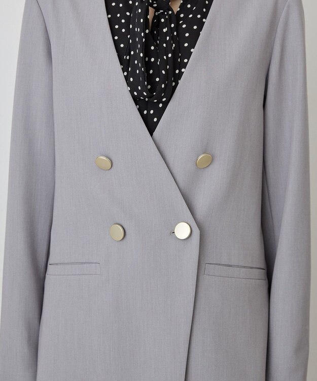 AMERICAN HOLIC 【イージーケア】ノーカラージャケット Gray Mixture