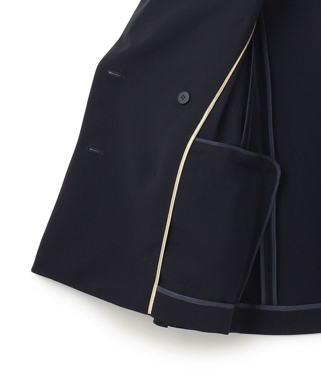 BEIGE， 【洗える・大人百花 春号掲載】JASMINE / ゴールドボタンダブルジャケット Navy
