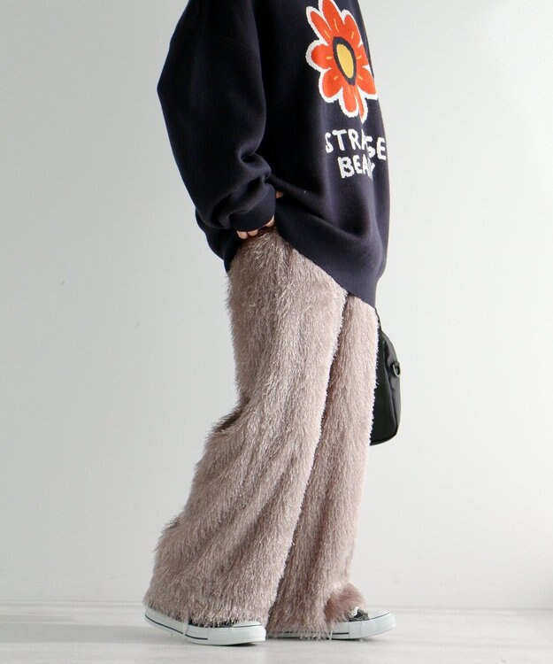 CRAFT STANDARD BOUTIQUE シャギーワイドパンツ Gray Beige