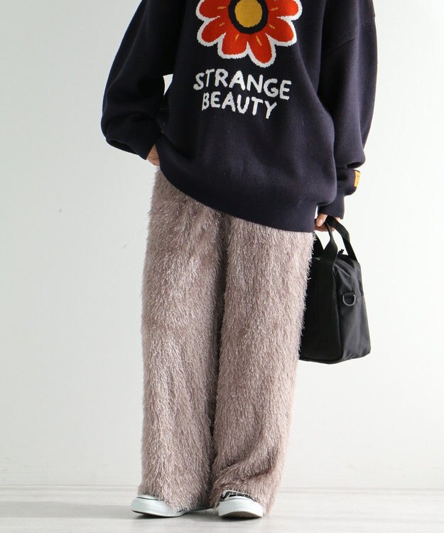 CRAFT STANDARD BOUTIQUE シャギーワイドパンツ Gray Beige