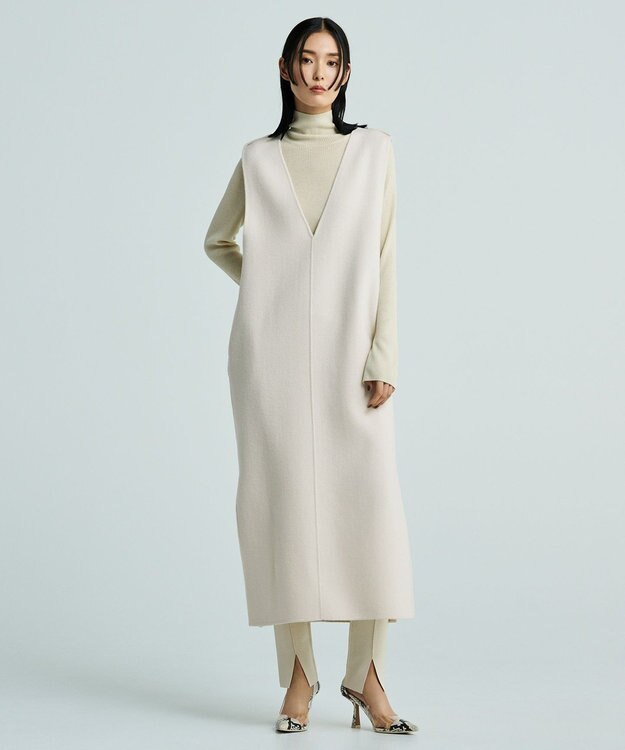 uncrave 【洗える】スムースニット レギンス（uncrave WHITE） エクリュ