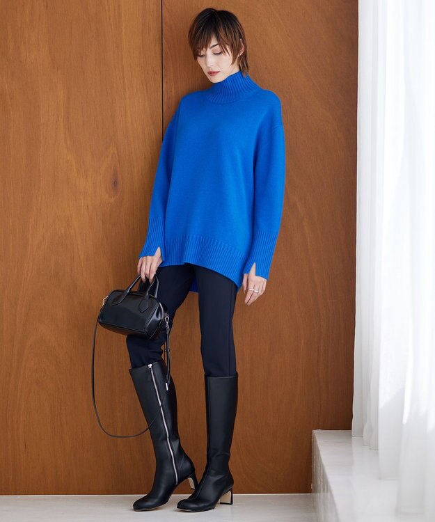 ICB 【新色追加・WEB限定カラーあり】 ソフトカシミヤミックス ハイネックニット サファイア系