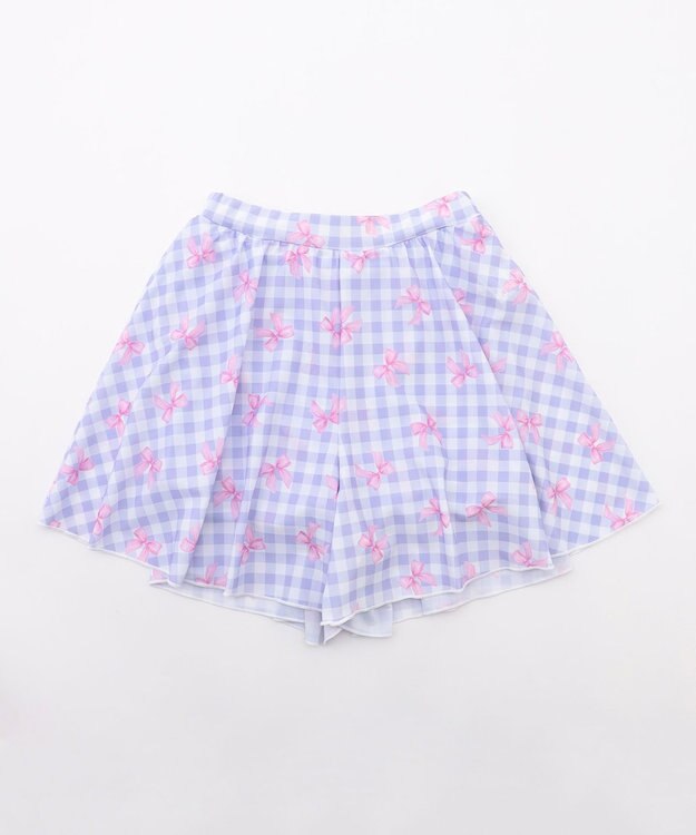 ANY KIDS 【UVカット】2WAYショルダーセパレート水着 ラベンダー×ラベンダーチェック