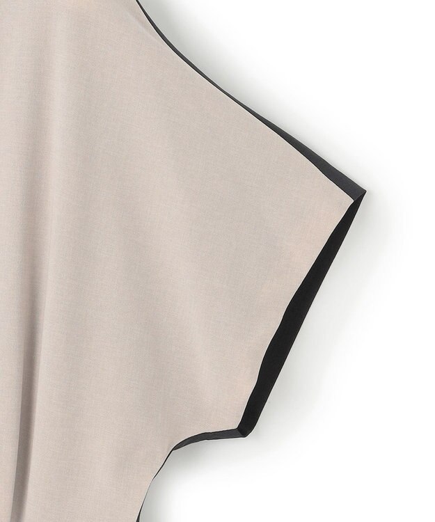 ICB L 【接触冷感・吸水速乾・防シワ・UVケア・洗える】 エステルドライトロ ワンピース トープ×ブラック系