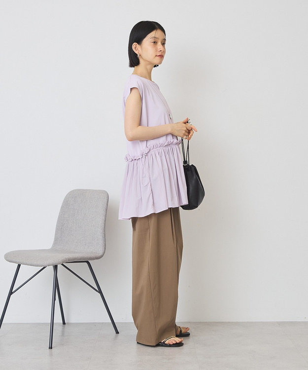 AMERICAN HOLIC 汗染み防止・異素材ペプラムプルオーバー Purple