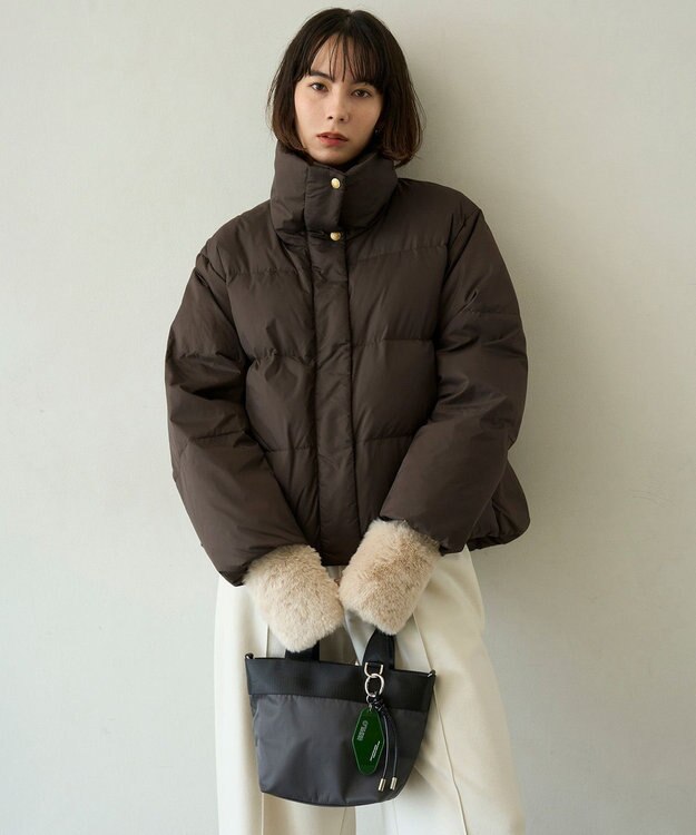 UNFILO ナイロン ミニトートバッグ チャコール