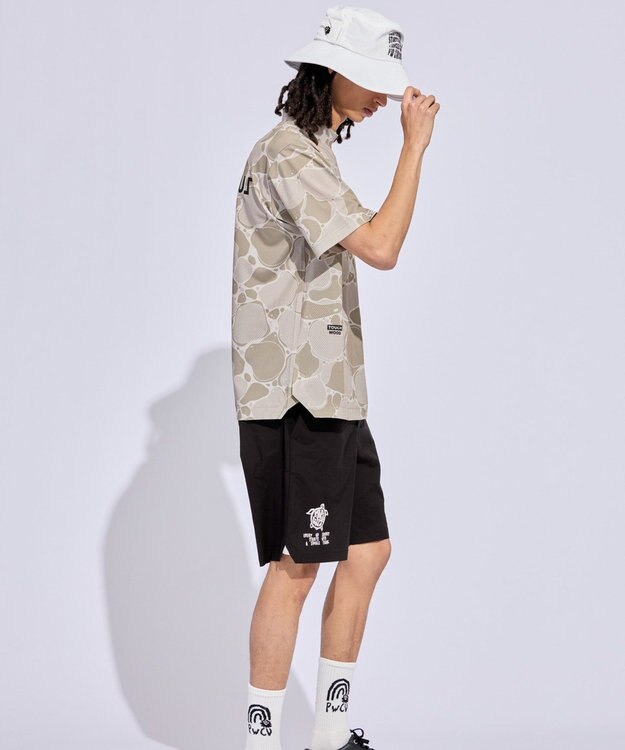 PW CIRCULUS 【MEN】WATER SURFACE プリントモックネックT ゴルフ ベージュ系5