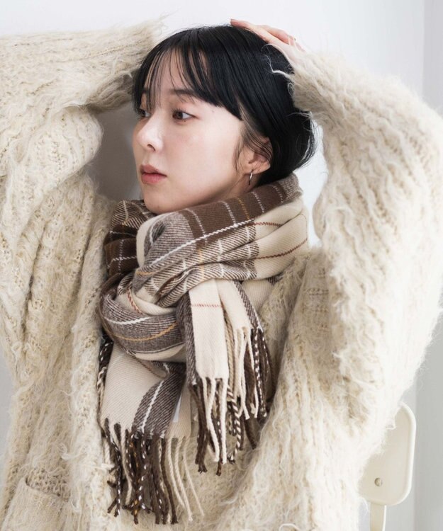 WEGO 【ユニセックス着用ITEM】大判ストール ブラウンその他