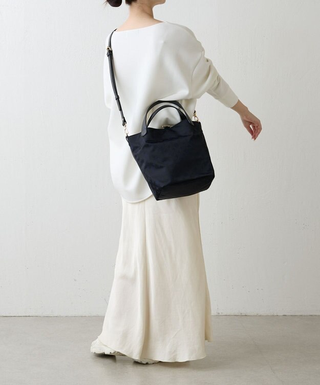 russet ナイロンジャガード2WAYミニトートバッグ(SF-260) Black/Navy